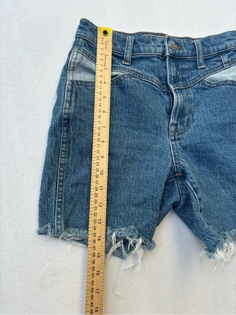 Madewell High Rise Long Denim - Contrast Yoke Addition Shorts